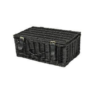 14 Inch Wicker Hamper Basket - Black