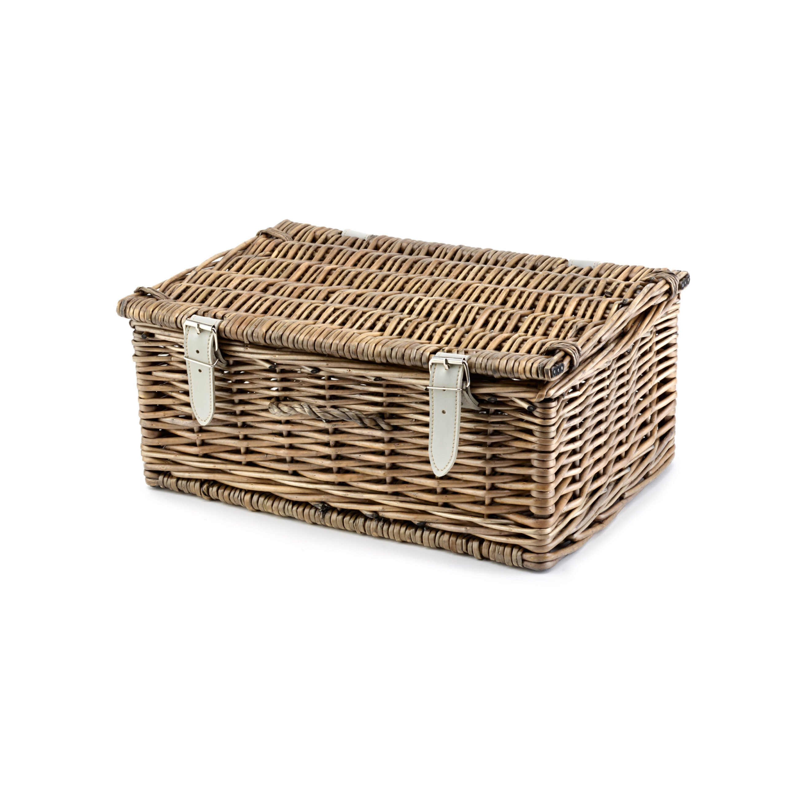 14 Inch Wicker Hamper Basket - Bronzed